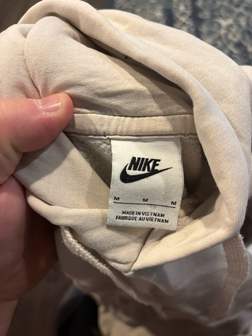 Nike Light Beige/Cream Pullover Hoodie with Swoosh - Picture 2 of 2